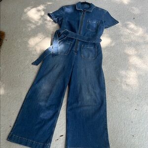 GAP Blue Denim Belted jumpsuit